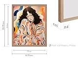 Poster Master Woman Poster - Lady in Robe Print - Rainbow Colored Robe Art - Trendy Art - Modern Art - Gift for Men & Women - Chic Decor for Bedroom, Living Room or Office, 8x10 Beige Framed