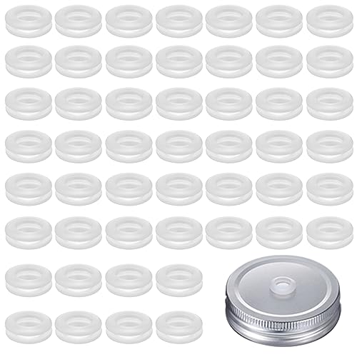 Wesiti Silicone Straw Hole Grommets for Mason Canning Jar Airlock Fermenter Lid Rubber Silicone Grommets for Straws, Airlock Beer Wine Plastic Bucket Fermenter Lids, 8 mm(50 Pcs)