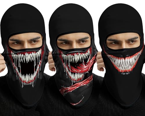 3D Balaclava Ski Mask Outdoor Headwear Mask Ghosts Skull Mask Men Women for Halloween Motorcycle Cycling Full Face Mask