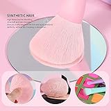 Docolor Makeup Brushes 17 Pcs Colourful Makeup Brush Set Premium Synthetic Kabuki Foundation Blending Face Powder Blush Concealers Eyeshadow Rainbow Makeup Brush Travel Friendly Valentine's Day Gift