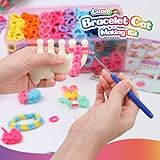 DDAI Elastic Cloth Band Bracelet Making Toy - Arts and Crafts Kit for Kids Weaving Loom Bracelets Kit 1000+ Colorful Fabric Loops - Birthday Gift for Girls Boys 6 7 8-12 Years Old