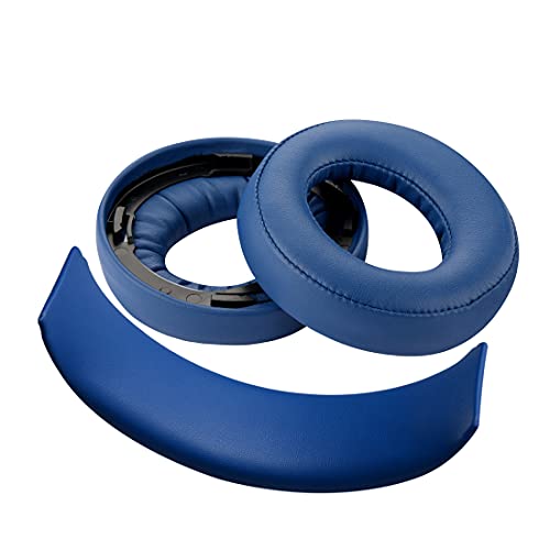 Geekria Earpad and Headband Set, Compatible with Sony PlayStation Gold Wireless /PS4/PS3/PSV Headphone, Repair Parts Suit (Blue)
