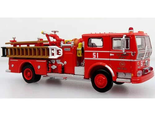 1973 La France Fire Engine Los Angeles County Fire Department Engine 51" Red 5 Alarm Series Limited Edition 1/87 (HO) Diecast Model by Iconic Replicas 87-0536