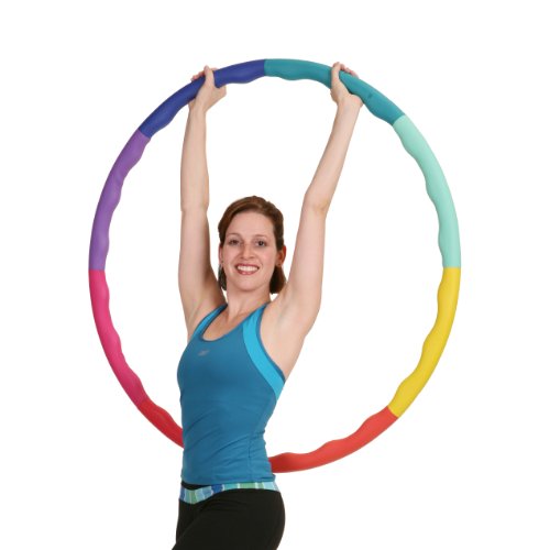 Weighted Hula Hoop, ACU Hoop 3L - 3.3 lb Large, Weight Loss Fitness Workout Sports Hoop with ridges. (Rainbow Colors)