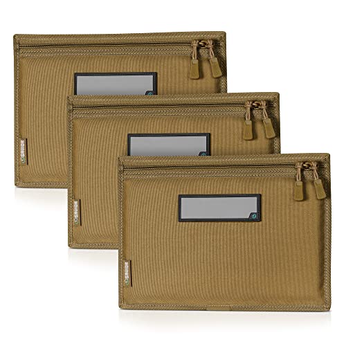 Savior Equipment 600D Tactical Pistol Sleeve Handgun Firearm Bag Soft Case with Reflective Patch for Specialist Series Range Bag, Lockable Zippers, 3-Pack