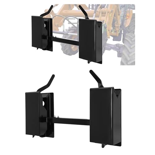 ECOTRIC 4000LBS 9.8" Quick Attach Coupler W/Adjustable Cross Brace Compatible With Most Bobcats Kubota Tractors Loaders Skid Steer Quick Tach Conversion Adapter Mount Plate Attach Steel
