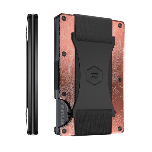 The Ridge Wallets for Men - Slim Minimalist, Front Pocket, RFID - Card Holder Wallets (The Narrows Topographic)