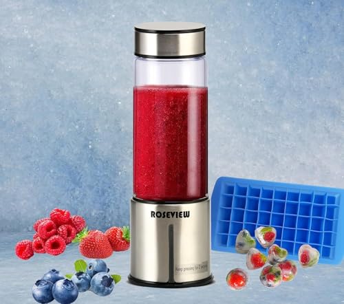 Portable Smoothie blender Glass bottle Mini USB rechargeable 2 battery Handheld Shakes blend Cup USB juicer Cordless Personal smoothies maker mixer