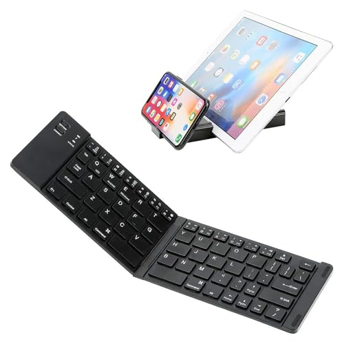 Tek Styz Wireless Bluetooth Keyboard Compatible with Huawei MatePad Pro 12.2 (2024) Built-in Phone Holder/Stand-Ultra Slim Folding Rechargeable Full Size Keyboard!