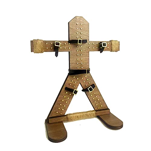 1/6 Scale Wooden Torture Tool Model Figure Accessories Miniature Prop Figure Standing Bundle Kidnapping Bondage Rack, Female Figure Scene Accessories