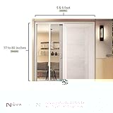 NovaScreen - Retractable Screen Patio Door | Durable & Strong, PVC & Aluminium Components, for 5 & 6 Foot Width Standard Sliding Patio Door | Hardware & Mesh, Easy to Install, (White)