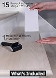 FINEHOUS 32"x4" Non-Slip Stair Treads Tape (15-Pack) - Clear Anti-Slip Indoor Strips