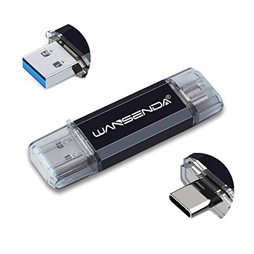 WANSENDA 512GB Type C USB 3.1 Flash Drive OTG USB C Phone Photo Picture Storage for Android Samsung Phone/Tablet/Computer (Black)