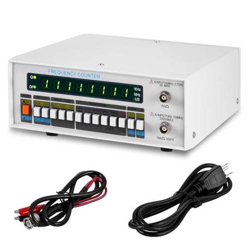 Consfly 10HZ-2.7GHZ Frequency Counter with Output Cable, Dual Channel Frequency Meter Tester for Lab & Equipment Maintenance