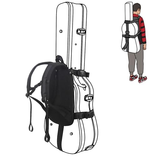 DELTAMANN Guitar Hard Case Backpack Carrying System - Black