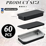 Norme 60pcs Slide Top Small Tins Containers Rectangular Cosmetics Metal Boxes Small Lip Balm Containers Metal Tins with Lids for Lip Balm Jewelry Crafts Pills(Black,1 oz)