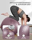 Trideer Yoga Ball - Exercise Ball for Workout pilates Stability - Anti-Burst and Slip Resistant for physical therapy, Birthing, Stretching & Core Workout, Office Ball Chair, Flexible Seating, Home Gym