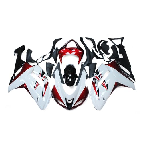 DFMT Injection Fairing Kit Fit for Kawasaki Ninja ZX6R 2007 2008 ZX 636 07 08 ZX-6R ABS Plastic Bodywork Full Fairings Motorcycle Body Kit Body Frame Set - Red & White