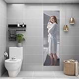 JEOYOO HD Glass Full Length Mirror Tiles - Set of 4, 14'' x 12'' - Frameless Wall Decor for Bedroom, Home Gym Mirrors for Wall, Full Body Mirror Stickers,Large Wall Mounted Mirrors, Long Mirrors