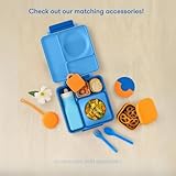 Omie OmieBox Bento Box for Kids - Insulated Lunch Box with Leak Proof Thermos Food Jar - 3 Compartments, 2 Temperature Zones (Blue Sky)