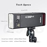 GODOX AD200ProII AD200Pro (2024) Updated 200Ws 2.4G Flash Strobe, 1/512 to Full Power (1/1) Ten-Step Power Adjustment, Color Temperature Constant Mode ±100K Flash Head Pocket Flash Monolight