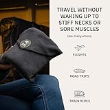 trtl Travel and Airplane Pillow - Real Sleeping Experience on Long Flights - Neck and Shoulder Support - Super-Soft, Lightweight, Easy-to-Carry, and Machine-Washable Flight Pillow - Black