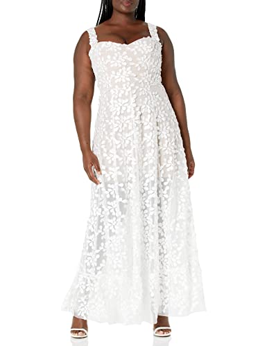 Dress the Population Women's Anabel Sweetheart Bustier Maxi Dress, Off White, Large