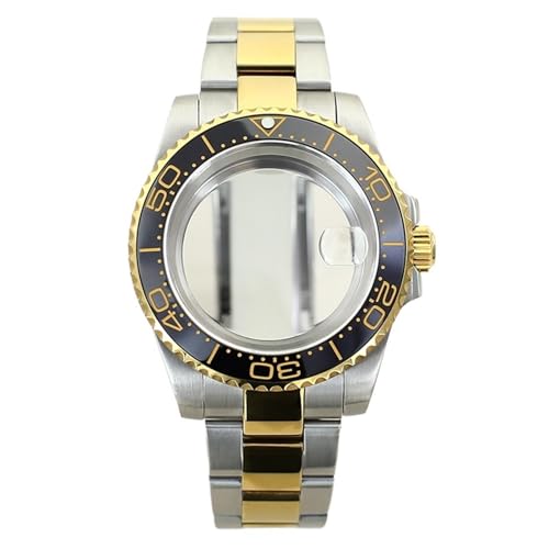 BRRTMTPAOK 40mm Watch Case Nh36 For Nh35 Nh36 Nh34 8215 2824 PT5000 Movement 28.5mmDial Bracelet SUB Cases Sapphire Glass Waterproof Watch Case(Glass Bottom Cover 1,Eta 2824 PT5000)