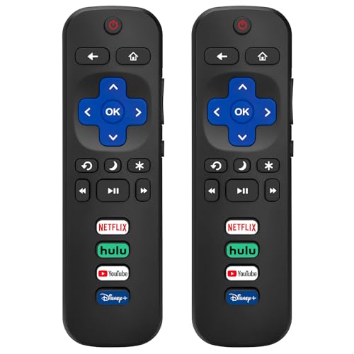 (Pack of 2) Replacement-Remote-Control for Roku-TV,Compatible for TCL Roku/Hisense Roku/Onn Roku/Philips Roku Smart TVs(Not for Stick and Box)