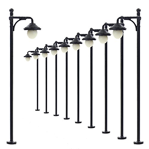 Evemodel LYM22 10pcs Model Railway Train Lamp Post 6.5cm or 2.56inch Street Lights HO OO Scale LEDs New