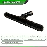 Selgo Upgraded Vacuum Floor Brush for Universal Vacuum Cleaners with 1 ¼ inch (1.25'') (32mm) Inner Diameter with Horse Hair Soft Bristles 10” Wide Black