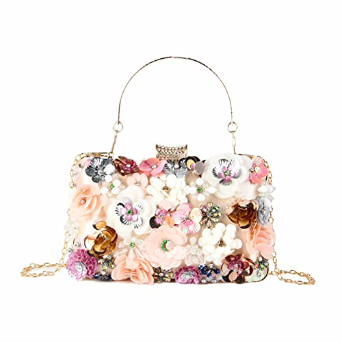 Lanpet Women Clutches Flower Evening Handbag Chain Strap Shoulder Bag