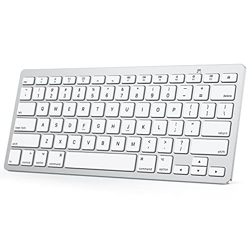 OMOTON Bluetooth Keyboard Compatible with Mac, Compact Wireless Keyboard Compatible with MacBook Pro/Air, iMac, Mac mini/Pro Laptop and PC (Silver)