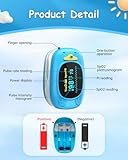 Children Fingertip Pulse Oximeter Blood Oxygen Saturation Monitor for Child Kids Portable Oxygen Monitor with OLED Screen Included 2AAA Batteries