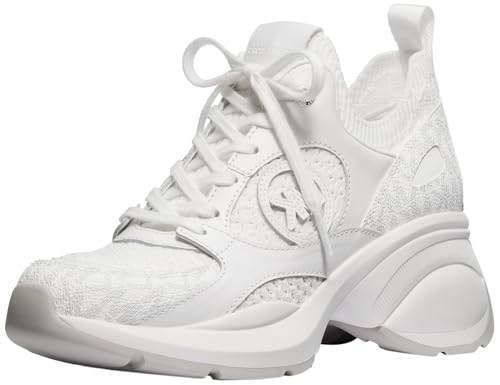 Michael Kors Women's Zuma Knit Trainer Sneaker, Bright WHT, 7