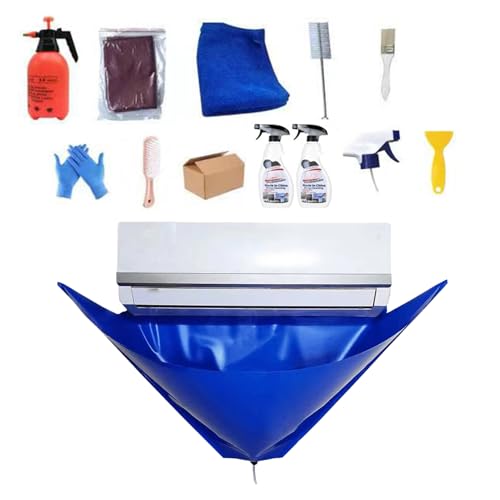 air Conditioner Cleaning Kit - Air Duct Cleaning Kit | Split AC Cleaning Kits | Air Conditioner Cleaning Cover Service Bag with Drainpipe | Complete Tool Set with Pressure Sprayer & Cleaner