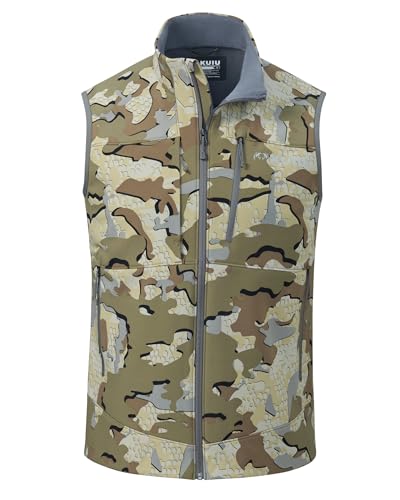 KUIU Guide PRO Vest – Wind & Water-Resistant Soft Shell Hunting Vest, Durable & Quiet with Fleece Lining for Cold Weather