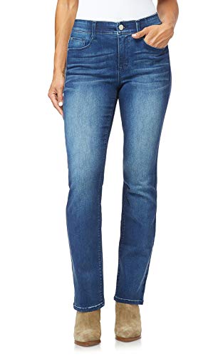 Angels Forever Young 360 Sculpt Bootcut Jeans for Women Figure Enhancing Stretch Denim, Orchard, 6 Short