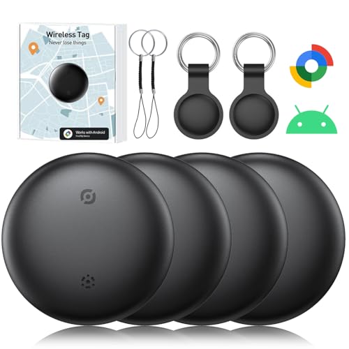 Bluetooth Smart Tags for Android,Air Tags-4 Pack Android,Keys Finder,Item Locator Works with Google's Find My Device App(Android only),Android Tracker Tag for Keys,Luggages,Backpack,Wallet