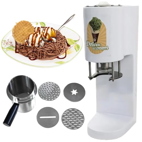 80w Electric Maquina De Helado, Commercial Ice-Cream Machine with 4 Replaceable Molds, 0.42l Stainless Steel Hopper, 28-30l/H, Suitable for Dessert Shops, Cafes and Restaurants