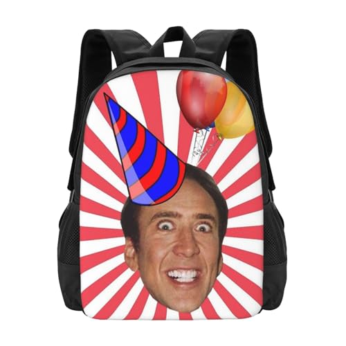 Nic-olas Cage Backpack,Large Capacity Lightweight Travel Casual Daypack Large Laptop Bag