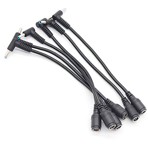 Dongle Tip Converter Adapter Cable Female 7.4mm to Smart Blue Tip for HP Old Laptop Charger for HP Stream Spectre Pavilion Envy Elitebook Split Chromebook with 4.5MM Smart Blue Tip Output - 6 Pcs