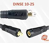 200 Amp Welding Lead Extension - Dinse 10-25 Male/Female Connectors - #2 AWG 100% Copper Cable (25 FEET)