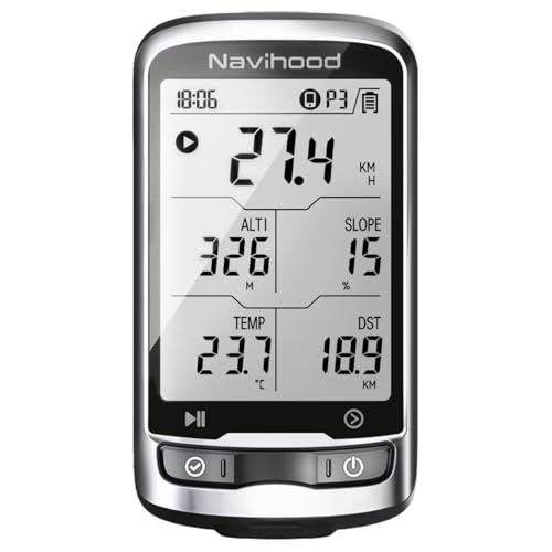 Navihood L4 Entry Level GPS Bike Computer Wireless, Laminated 2.3" Screen, Ultra Thin and Lightweight Bike Speedometer, IPX7 Waterproof, Bluetooth ANT+ Cycling Computer