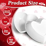 Layhit 6 Pcs Heart Shaped Bowls, 8" White Deep Heart Shaped plastic Valentine's Day Bowls for Salad, Fruit, Dessert, Pasta, Candy Serving Bowls