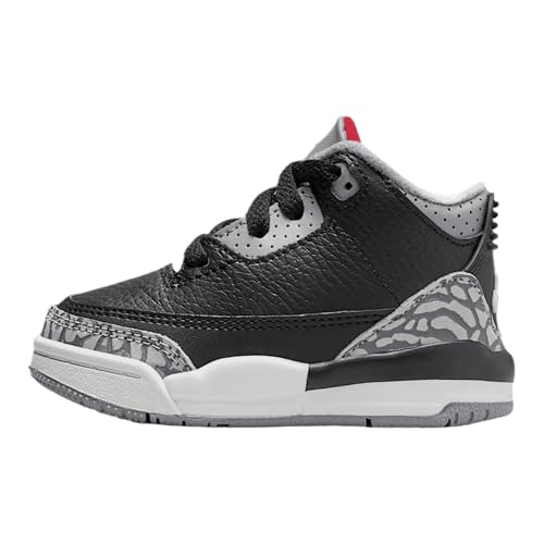 Jordan Toddler's 3 Retro Black/Fire Red-Cement Grey (DM0968 010) - 5