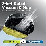 Shark Robot Vacuum & Mop Combo, Powerful Suction, Matrix Plus, 60-Day Debris Capacity, HEPA Bagless Self Empty Base, Sonic Mopping, Home Mapping for Pet Hair, Carpets & Hardfloor, Black/Gold, AV2610WA