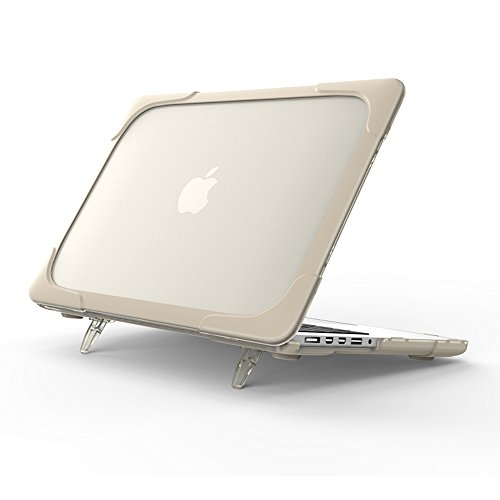 Compatible with Funut MacBook Pro 13 inch Case 2012-2015 Release A1425/A1502 Heavy Duty Plastic Hard Protective Case Kickstand Shockproof Cover for MacBook Pro 13 inch (# Khaki)