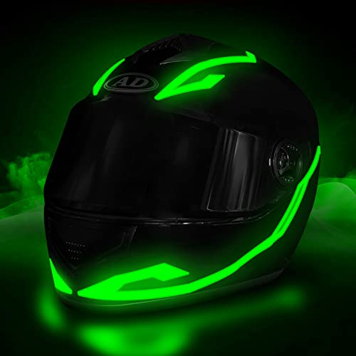 Motorcycle Helmet Light,3 Modes Driving EL Light Strips,Recharge Helmet Light Strip,Night Riding Signal Light Decoration Kit(No Helmet)