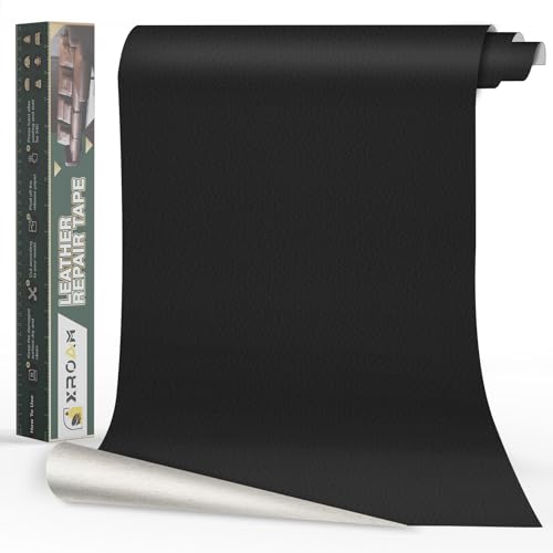 Leather Repair Tape, 23.6x79 inch Leather Patches for Furniture, Self Adhesive Leather Repair Patch for Sofas, Couches, Leather Covers, Seats, Chairs, Vinyl Repair Tape Black